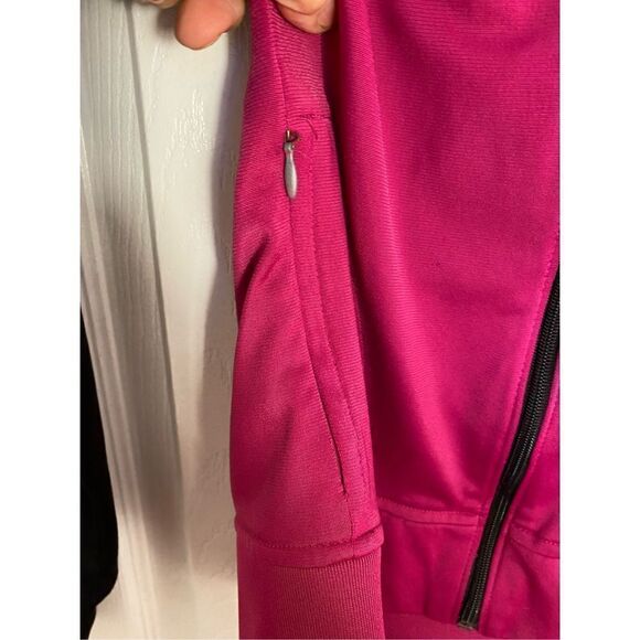Champion raspberry pink and black long sleeve track jacket /sm￼ - Picture 4 of 5